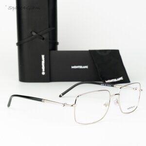 Montblanc Women Eyeglasses Silver Demo Rectangle MB0072O 004 NEW AUTHENTIC